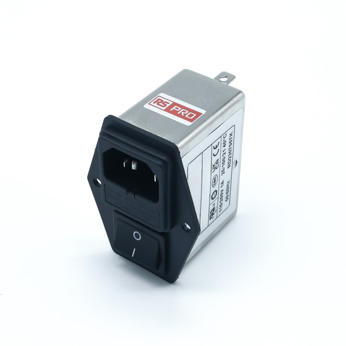 Prise filtrée IEC Prise femelle RS PRO, 1A, 250 V c.a., Montage sur châssis, 2 pôles