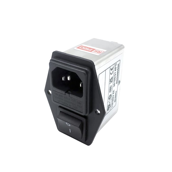 Prise filtrée IEC Prise femelle RS PRO, 6A, 250 V c.a., Montage sur châssis, 2 pôles