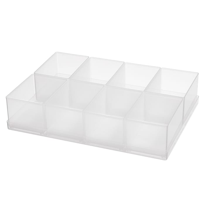 Insert pour boite à compartiment Raaco, 8 Compartiments, Plastique, 47mm x 220mm x 160mm
