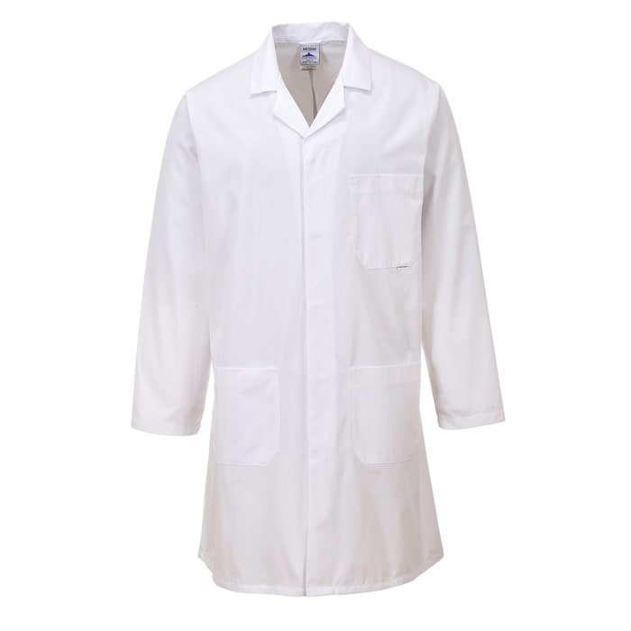 Portwest White Unisex Reusable Lab Coat, XS
