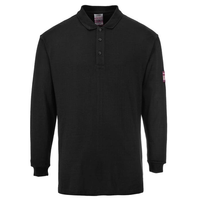 Portwest FR10 Navy 1 % Carbon Fibre, 60 % Modacrylic, Cotton Polo Shirt, UK- XL, EUR- XL