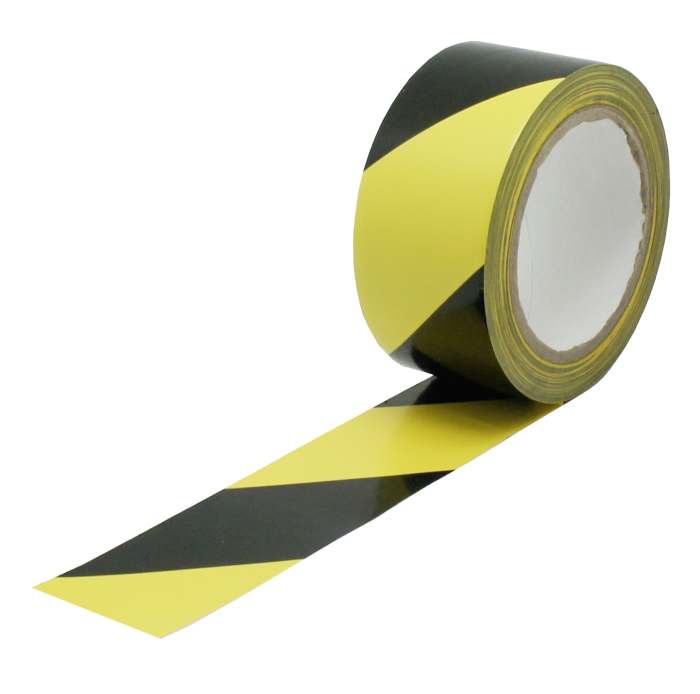 RS PRO Black/Yellow PVC 33m Hazard Tape, 0.15mm Thickness