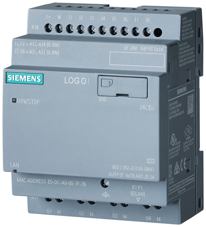 Siemens LOGO! Series Logic Module for Use with LOGO! 8.4, 24 V dc Supply, Transistor Output, 12-Input, Analogue,