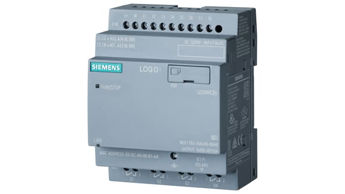 Siemens LOGO! Series Logic Module for Use with LOGO! 8.4, 12 → 24 V dc Supply, Relay Output, 8-Input, Analogue,