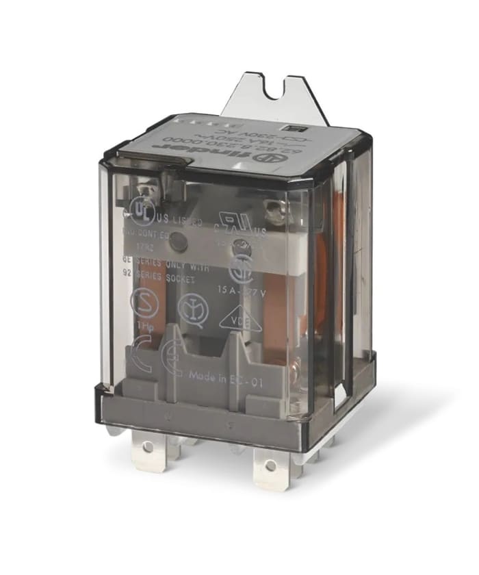 Finder Flange Mount Power Relay, 24V dc Coil, 16A Switching Current, DPDT