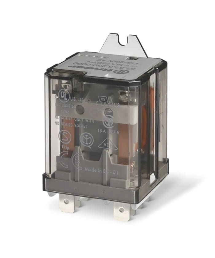 Relais de puissance Finder, 2 RT, bobine 230V c.a. Montage sur platine