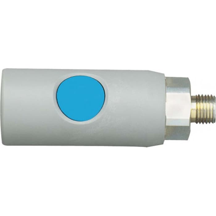 SAM Zinc Plated Steel Male Pneumatic Quick Connect Coupling, 3/8 in Male 8mm Thread