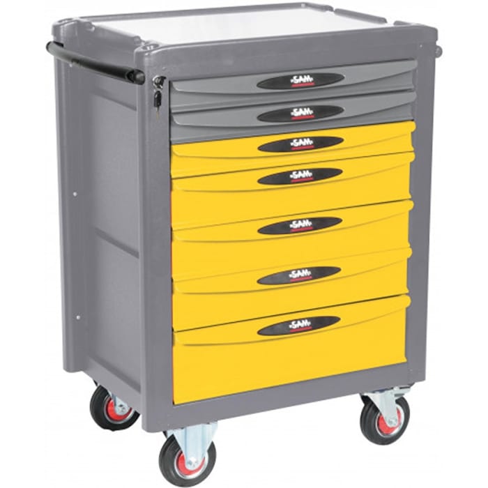 SAM 7 Drawer ABS Wheeled Tool Trolley