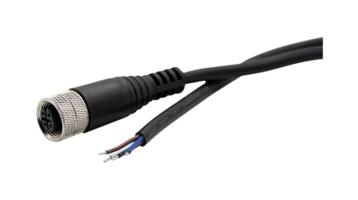 Cable conector RND, con. A M12, Recta Hembra, con. B Recto, long. 5 m, 120V, IP67