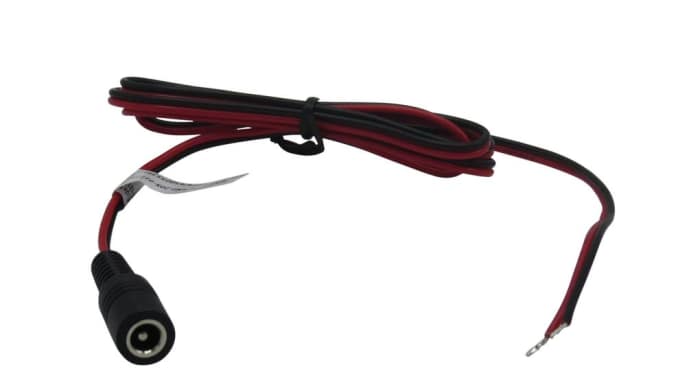 RND Straight DC Socket Plug to Bare End Cable, 1m