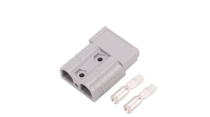 RND, RND Battery Connector Rated At 50A, 600 V, Cable Mount, length 48.2mm, Silver