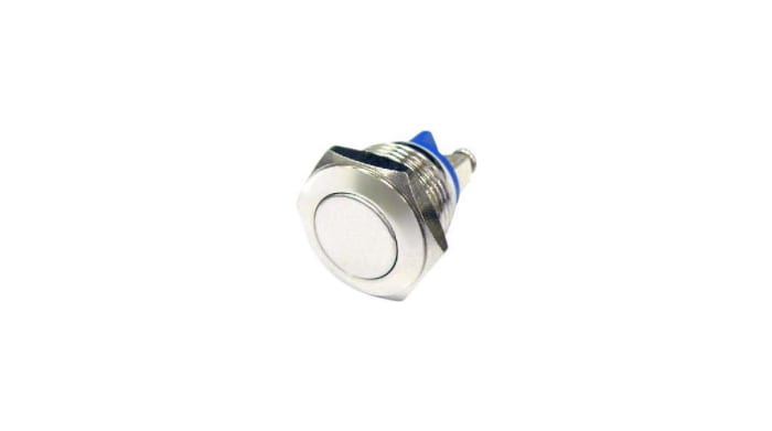 RND RND 210 Series Vandal Proof Push Button Switch, (On)-Off, Panel Mount, 19mm Cutout, 1NO, 36V dc, IP65