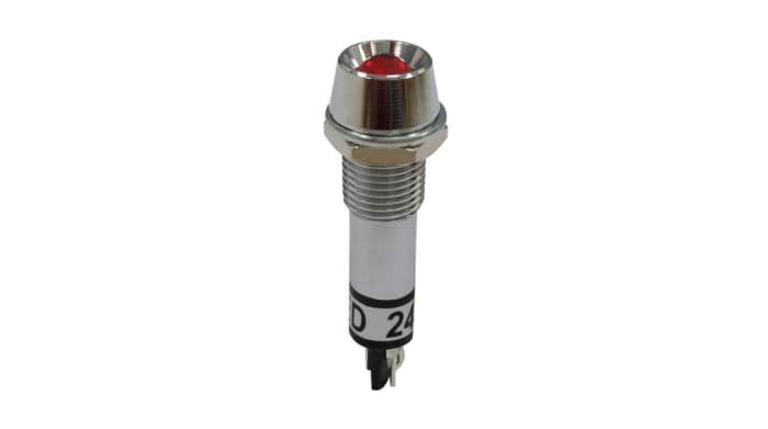 RND RND 210 Series Red Panel Mount Indicator, 24V, 8mm Mounting Hole Size, Solder Tab Termination