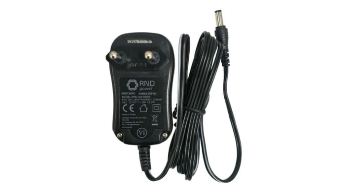 RND 12W Portable Plug Adapter 12V dc Output, 1A Output