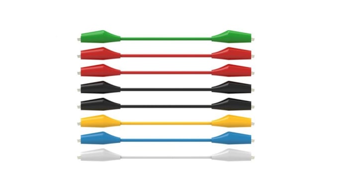 Set of 8 crocodile clips test leads