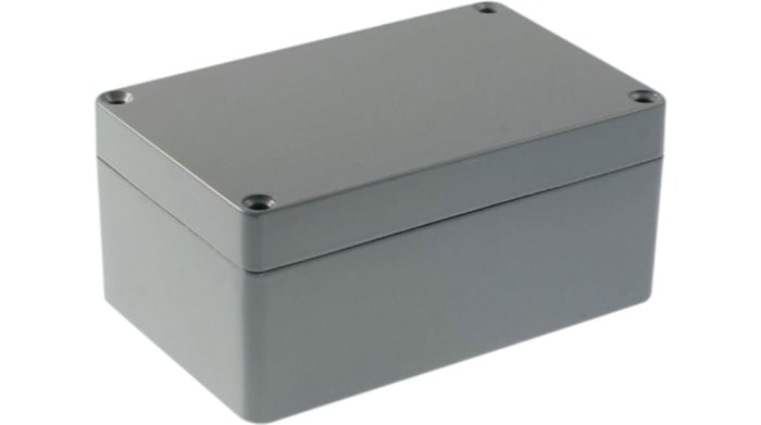 RND RND 455 Series Light Grey Aluminium Enclosure, IP65, Light Grey Lid, 125 x 80 x 57mm