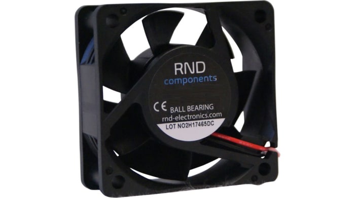RND Axial Fan, 12 V dc, dc Operation, 33.6cfm, 2.4W, 200mA Max, 60 x 60 x 25mm