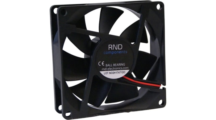 RND Axial Fan, 12 V dc, dc Operation, 54.99cfm, 3.84W, 320mA Max, 80 x 80 x 25mm