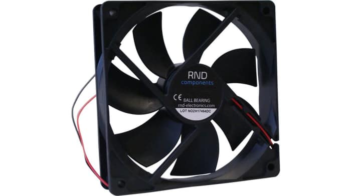 RND Axial Fan, 12 V dc, dc Operation, 85.5cfm, 3.36W, 280mA Max, 120 x 120 x 25mm