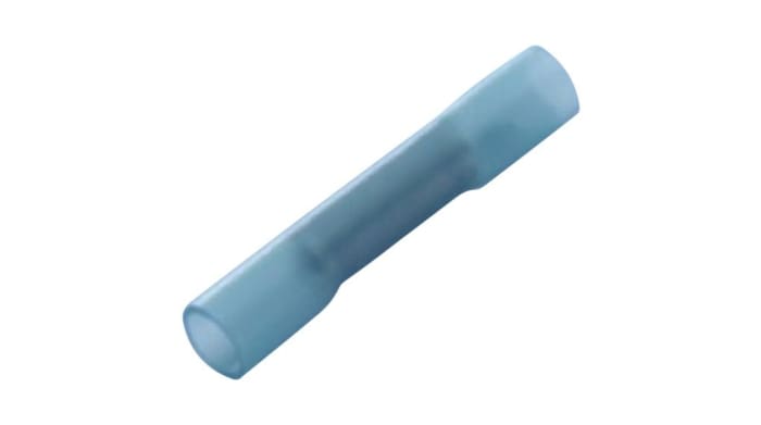 RND, RND 465 Butt Splice Splice Connector, Blue, Insulated, Tin 16 → 14 AWG