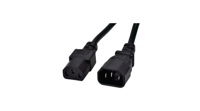 RND RND 465-00911, 1 m 3 Core Mains Power Cable, Black Polyvinyl Chloride