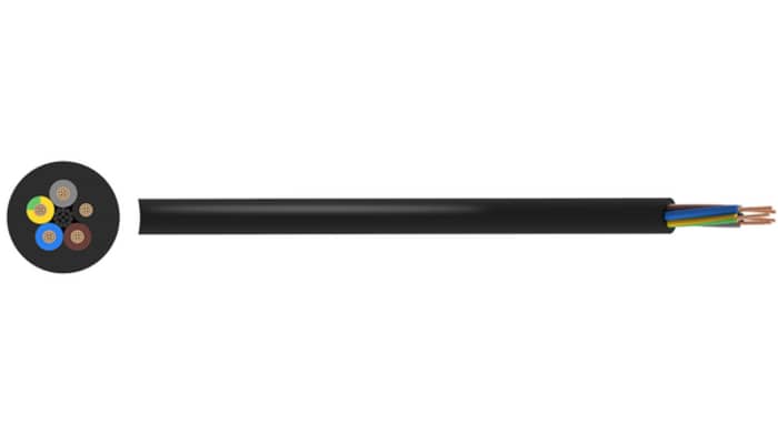 Mains Cable PVC 5x2.5mm² 500V BLK 50M