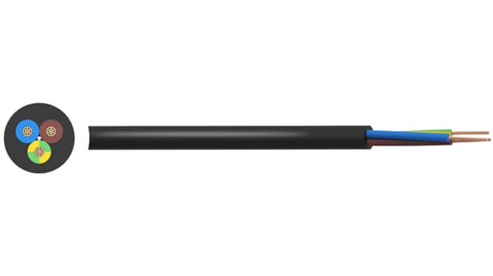 Mains Cable PVC 3x1.5mm² 750V BLK 50M