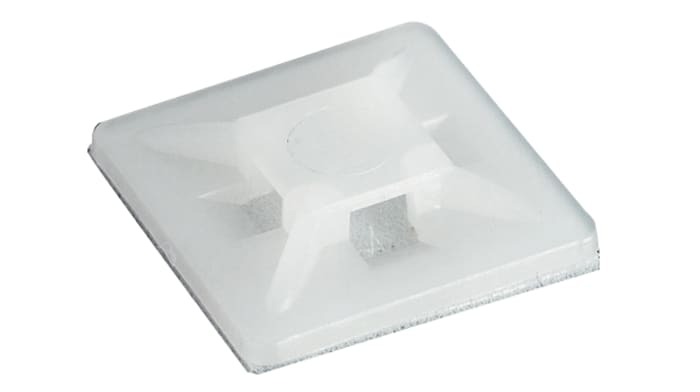 RND Self Adhesive White Cable Tie Mount, 2.4mm Max. Cable Tie Width