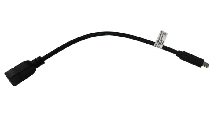 RND USB Cable, Male USB Type C to Female, USB 3.0 USB Type A, Black, 200 mm