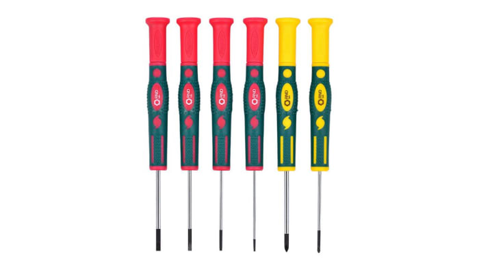 Jeu de tournevis de précision RND, Phillips, tête fendue, 6 pièces