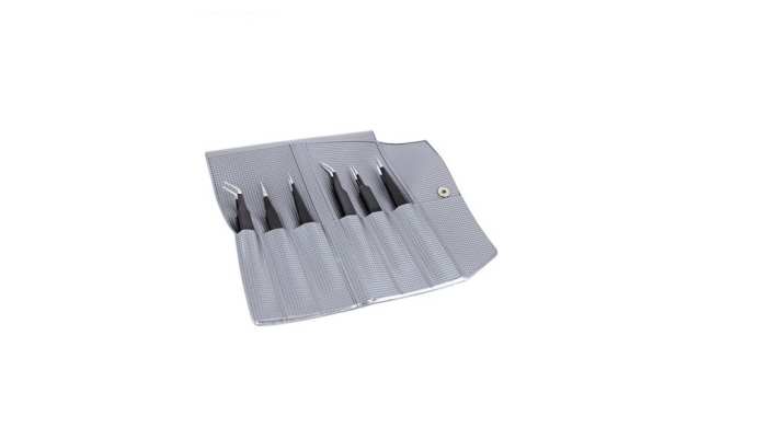 Kit of 6 ESD epoxy coated tweezers