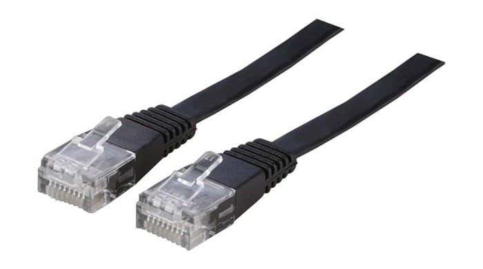 Patchcable CAT6 UTP flat black 2.0m