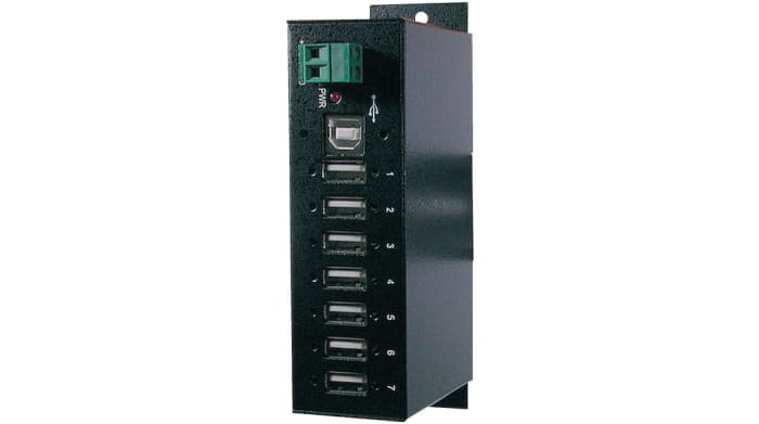 EXSYS EX-1177HMV USB 2.0 Netzwerk-Hub 7-Port - Industrietauglich Mit Verschraubbaren Anschlüssen