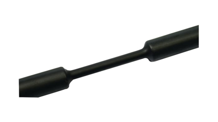 HellermannTyton Heat Shrink Tubing, Black 1.5mm Sleeve Dia. x 1mm Length 3:1 Ratio, TREDUX Series
