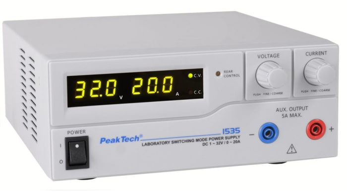 PeakTech 1535 Series Digital Bench Power Supply, 1 → 32V dc, 0 → 20A, 1-Output, 640W