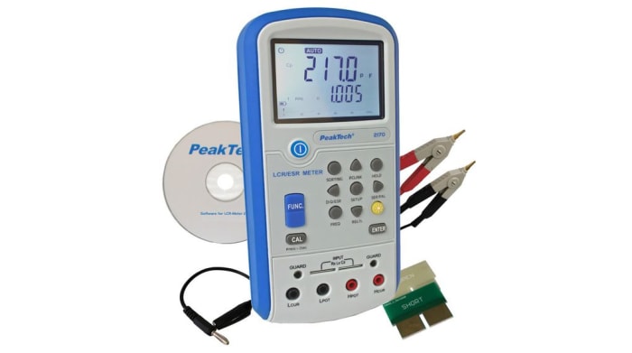 Pont RLC portatif PeakTech, P 2170, cap. max 20000μF, résistance max 200 kΩ 100kHz