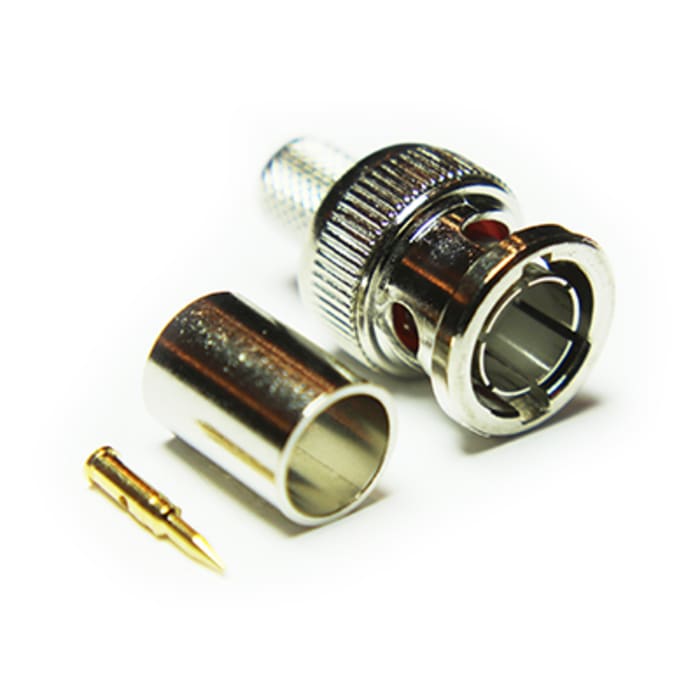 Connecteur BNC RS PRO Mâle Droit, raccordement A sertir 75Ω Montage sur câble