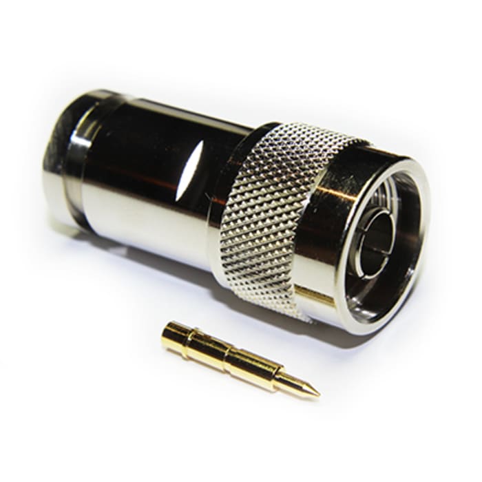 Connecteur N RS PRO Mâle Droit, raccordement Par serrage, à souder 50Ω Montage sur câble