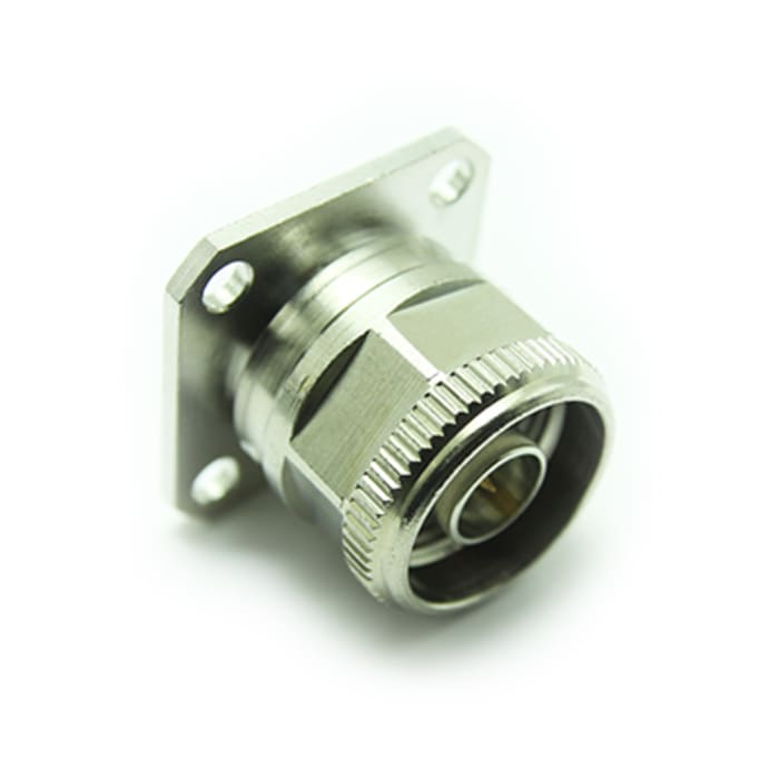 RS PRO, Plug Panel Mount N Connector, 50Ω, Solder Termination, Straight Body