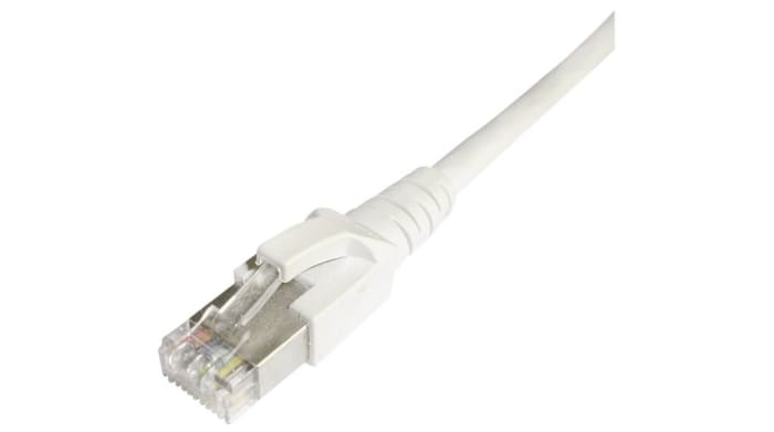 Cordon de brassage Dätwyler Cables catégorie 6a, S/FTP, Blanc, Longueur 1.5m, avec connecteur LSZH