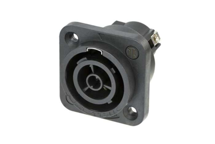 Neutrik, NAC3FPX IP65 Black Panel Mount 2 + PE Industrial Power Socket, Rated At 16A, 250 V ac