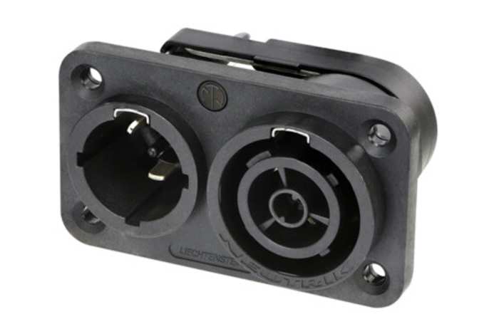 Neutrik, NAC3PX Yellow Panel Mount 2 + PE Tab Connector Socket, Rated At 16A, 250 V ac