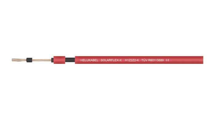 Cable para Aplicaciones Fotovoltaicas Helukabel 713569, área transversal 6 mm², -40 a + 120 °C, Rojo, long. 100m