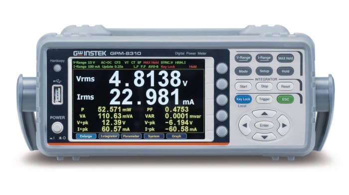 GW Instek GPM-8310 DC Power Analyzer, 1-Phase, 20A Max, 600V Max