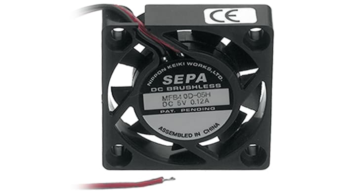 Sepa Axial Fan, 12 V dc, dc Operation, 10.3m³/h, 40mA Max, 40 x 40 x 10mm
