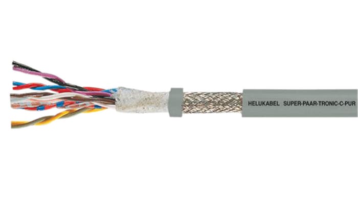 Helukabel SUPER-PAAR-TRONIC-C Series Control Cable, 8 Cores, 0.25 mm², 24 AWG, 100m