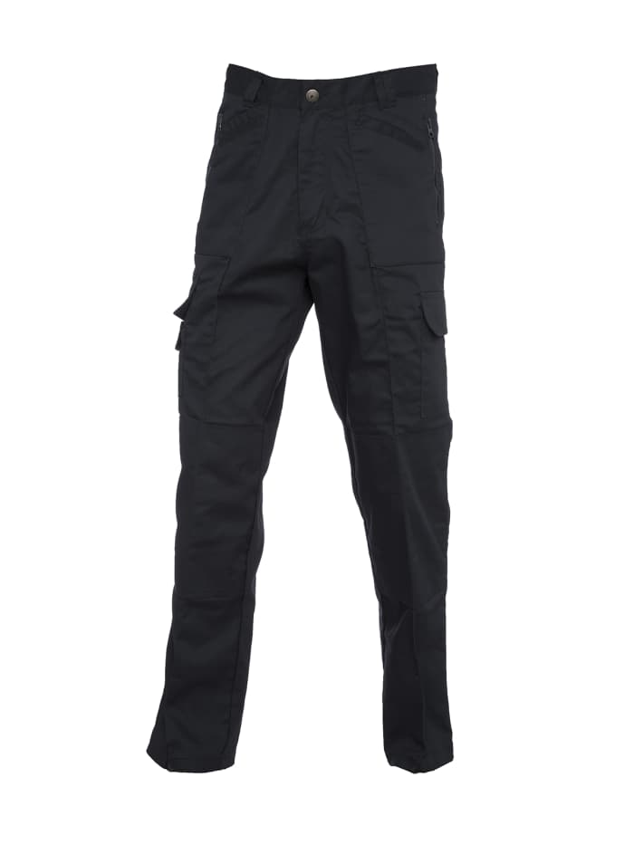 Pantalón para Unisex, pierna 31plg, Negro, Cómodo, Duradero, 35 % algodón, 65 % poliéster 32plg