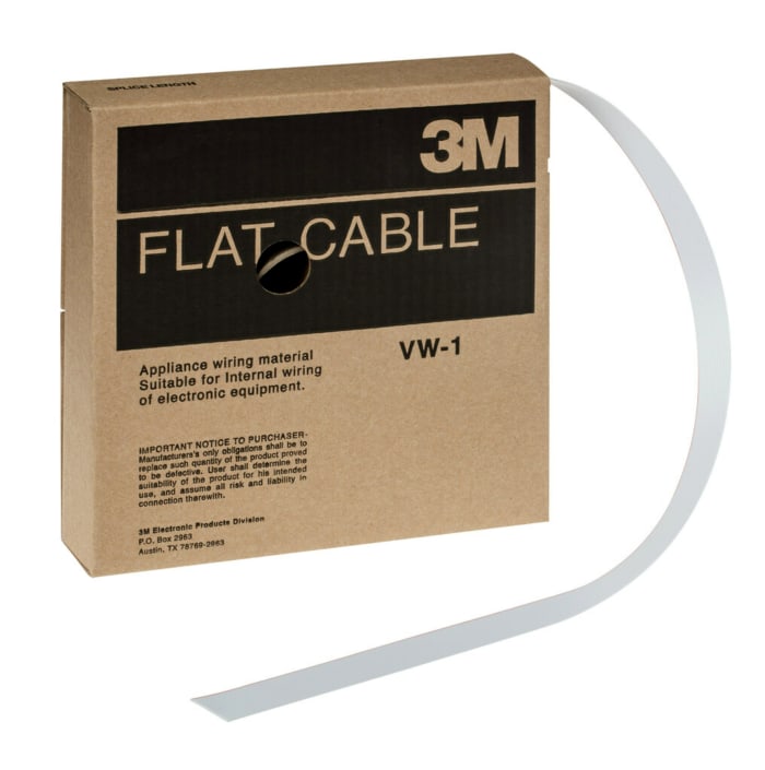 7100006024 3M | 3M 3801 Series Flat Ribbon Cable, 20-Way, 1.27mm Pitch ...