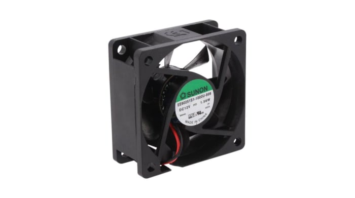 Sunon Axial Fan, 12 V dc, dc Operation, 40m³/h, 141mA Max, 60 x 60 x 25mm