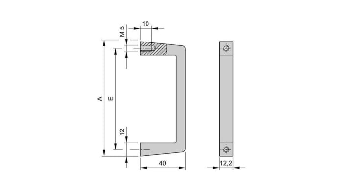 Nuvotem Talema 10501-018 Series Handle for Use with Desktop, 40 x 12.2mm